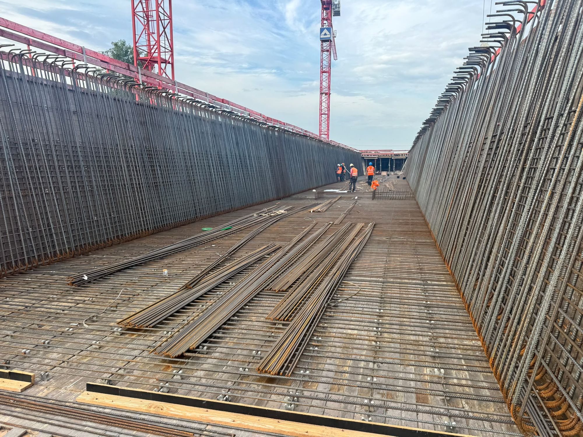 Bewehrungsarbeiten an der A1 Rheinbrücke Leverkusen